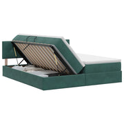 Letto con Contenitore con testiera 2 pz Verde Scuro 3458946