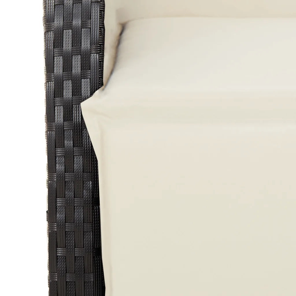 Set da BistrÃ² 3 pz con Cuscini Nero in Polyrattan