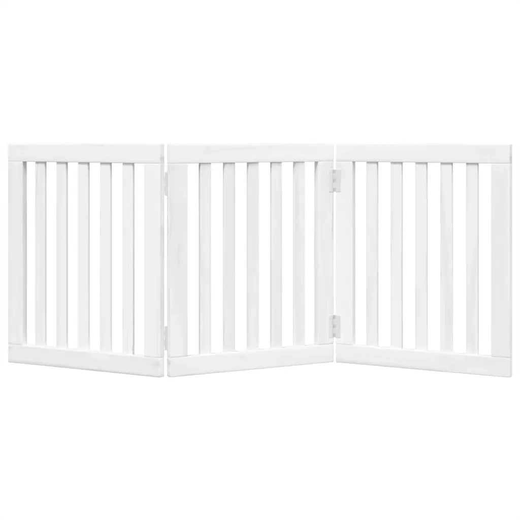 Cancello per Cani Pieghevole 3 Pannelli Bianco 150 cm Pioppo 352244