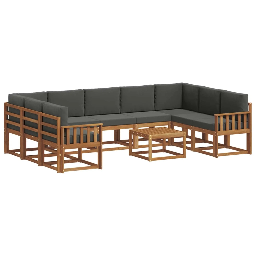 Set di divani da esterno 10 pcs Naturale e Antracite 3367015