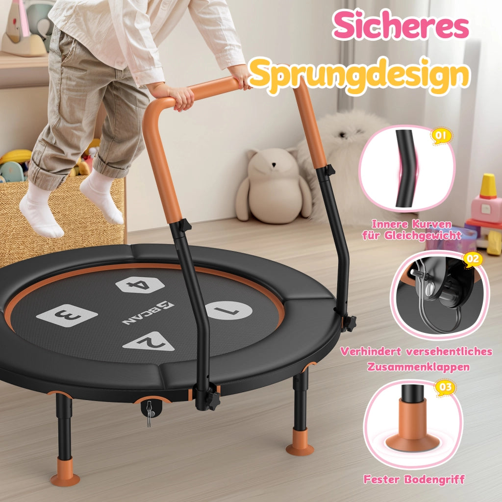 Trampolino per Bambini Folding ¨C zephmum ¨C 91 cm, Verde, Sicurezza, per Interno/Giardino