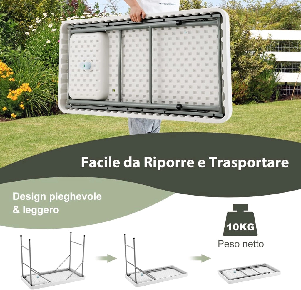 Tavolo da Campeggio Portatile, Tavolo Pieghevole con Lavandino, Rubinetto, Tubo di Scarico, Tavolo da Esterno, Ideale per Picnic e Campeggio, 115 x 59 x 93,5 cm, Portata 150 kg