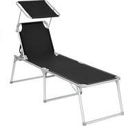 Sedia esterna extra grande, 65 x 200 x 48 cm, carico massimo 150 kg, con tettoia solare, schienale regolabile, ripiegabile, per giardino...