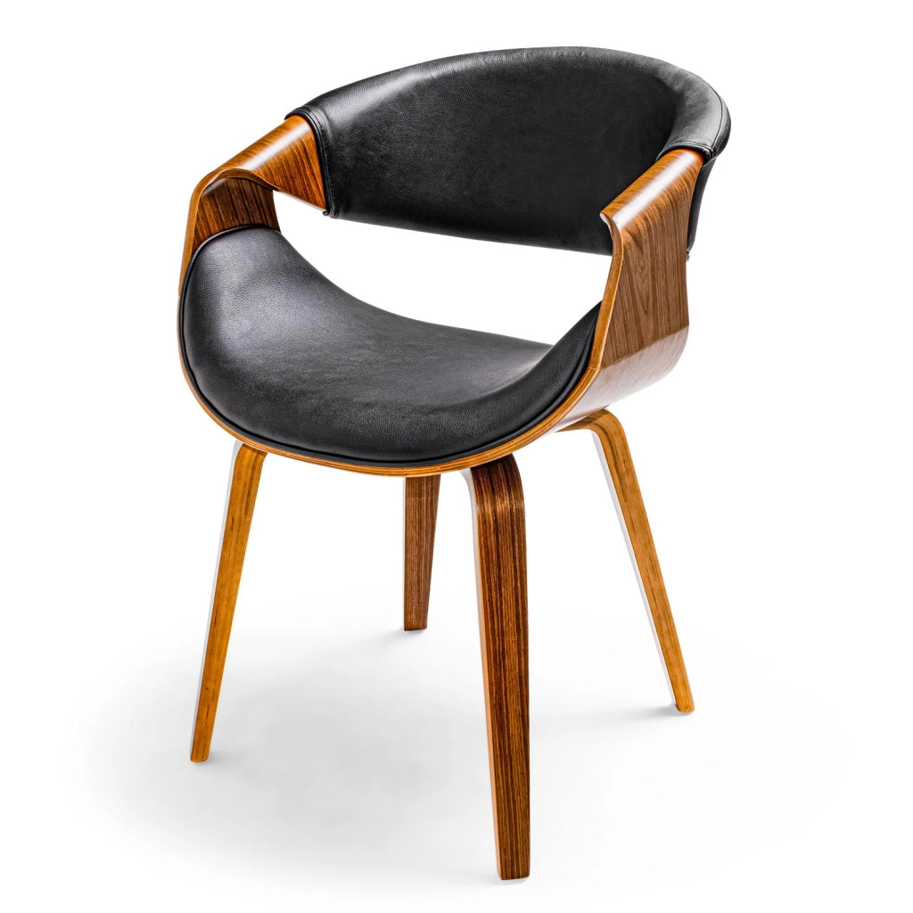 Yorkshire - Poltroncina in legno massello e letherette nera