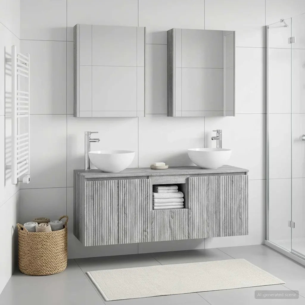 Set di Armadi da Bagno 5 pcs Sonoma grigio 53 x 15,5 x 70 cm 3406372