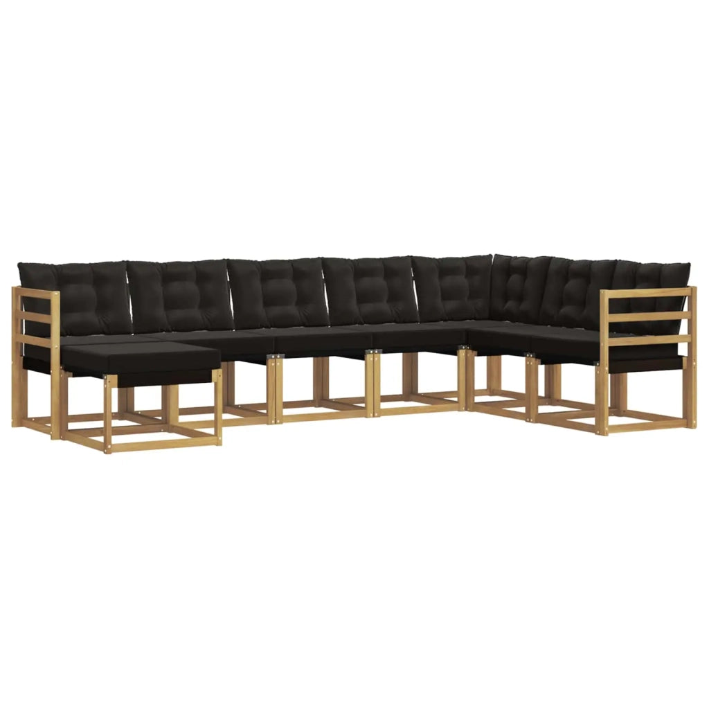 Set di divani da esterno 8 pz Bianco e Nero 3389754