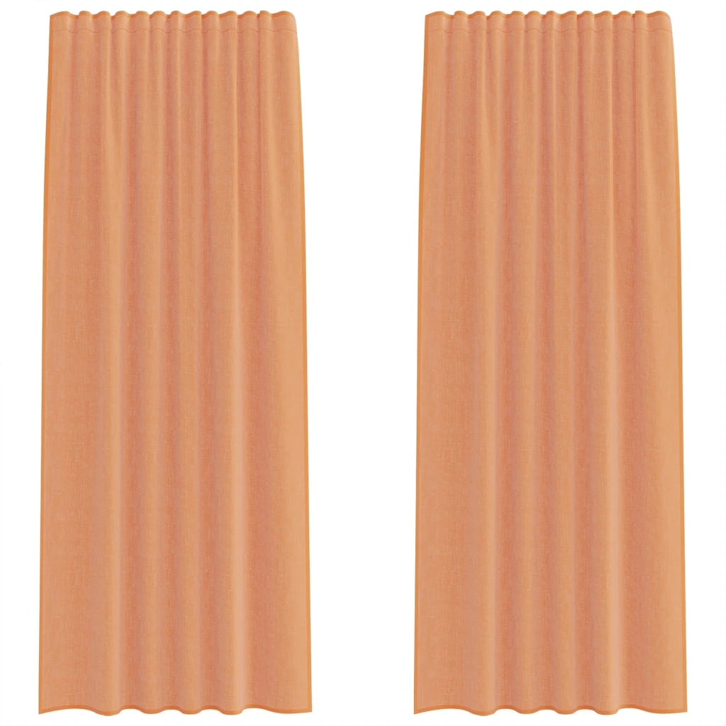 Tende in Voile con Tasche per Aste 2 pz Terracotta
