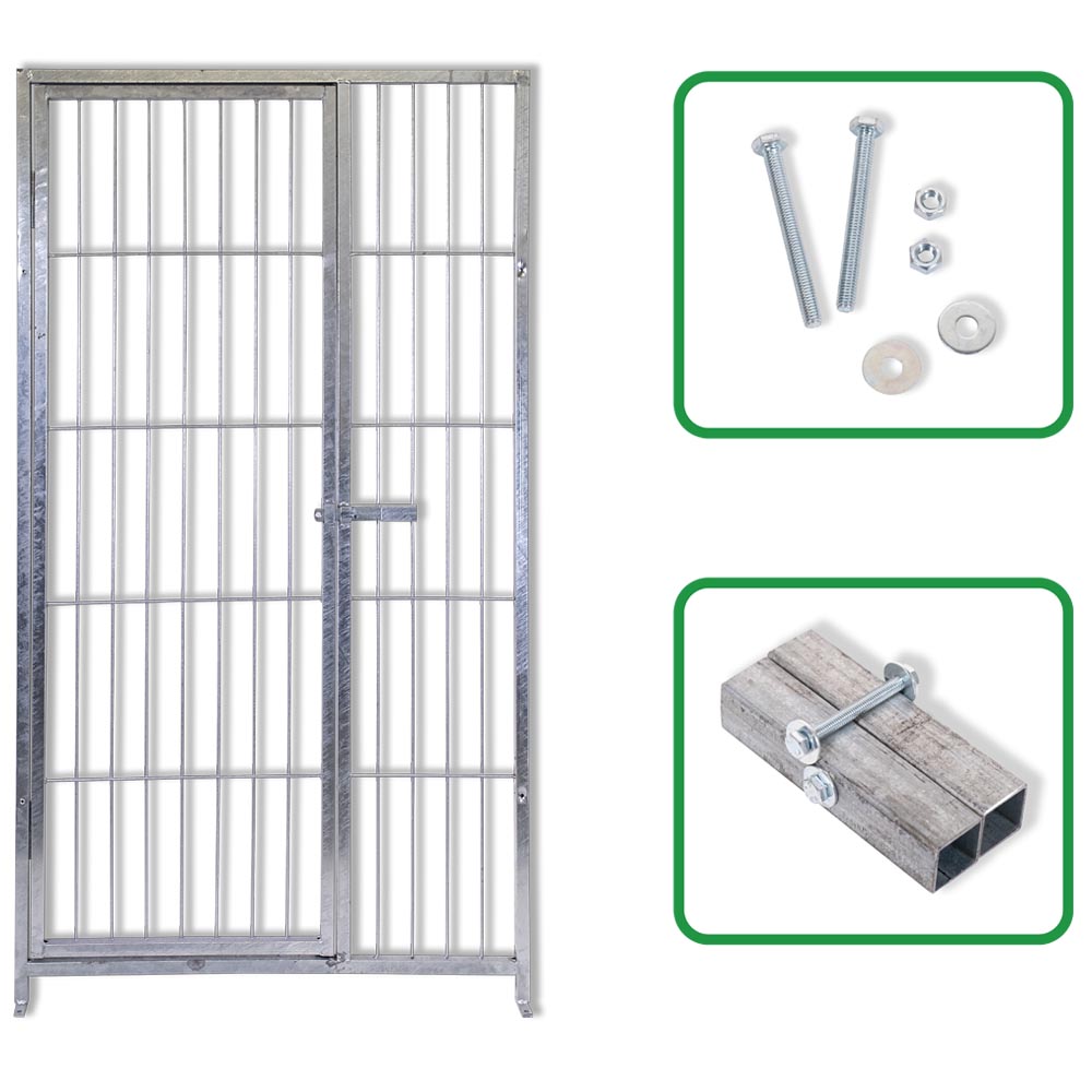 Pannello modulare con porta per box per cani zincatura elettrolitica 100 cm x h 180 cm