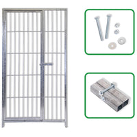 Pannello modulare con porta per box per cani zincatura elettrolitica 100 cm x h 180 cm