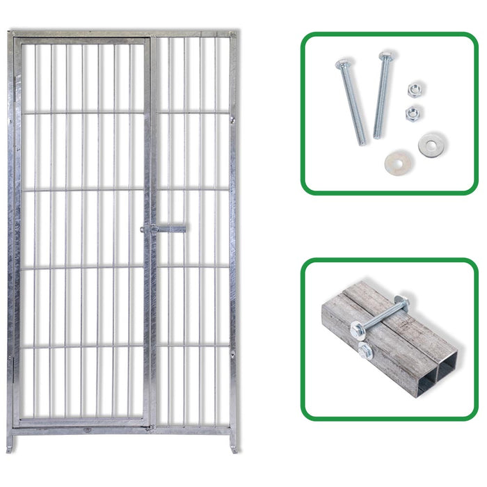 Pannello modulare con porta per box per cani zincatura elettrolitica 100 cm x h 180 cm