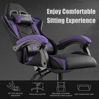 Sedia gaming ergonomica - RATTANTREE - con Supporto Lombare Sedia da Gioco in Pelle Pu con Altezza Regolabile - viola nerastro