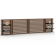 IDMarket - Testiera effetto doga 240 cm in legno invecchiato e ripiani neri AVA