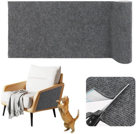 Matto autoadesivo per gatti, pannelli autoadesivi per gatti, pannelli autoadesivi per gatti per parete, pannelli autoadesivi per gatti per protezione parete (grigio scuro, 40 cm x 2 m)
