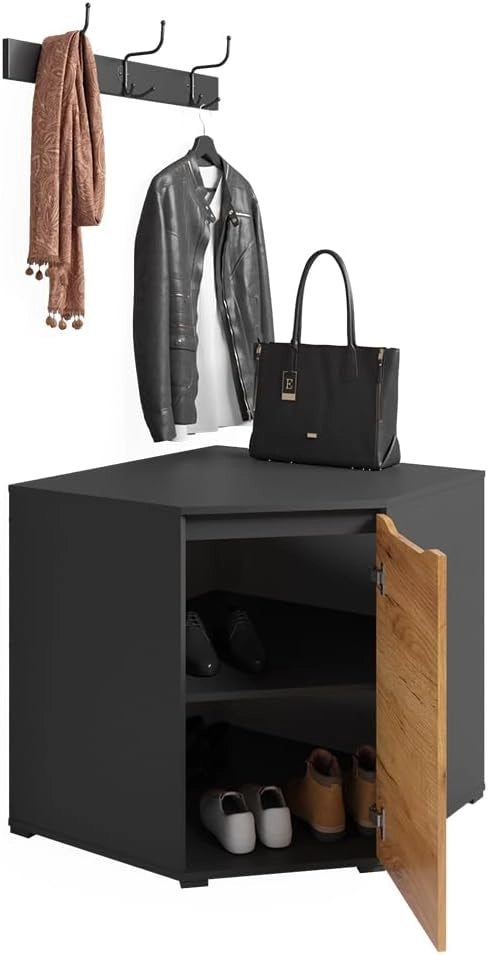 Credenza Ruben, Quercia dorata, 78 x 76.6 cm con porte, adatto per la conservazione di abbigliamento e tessuti