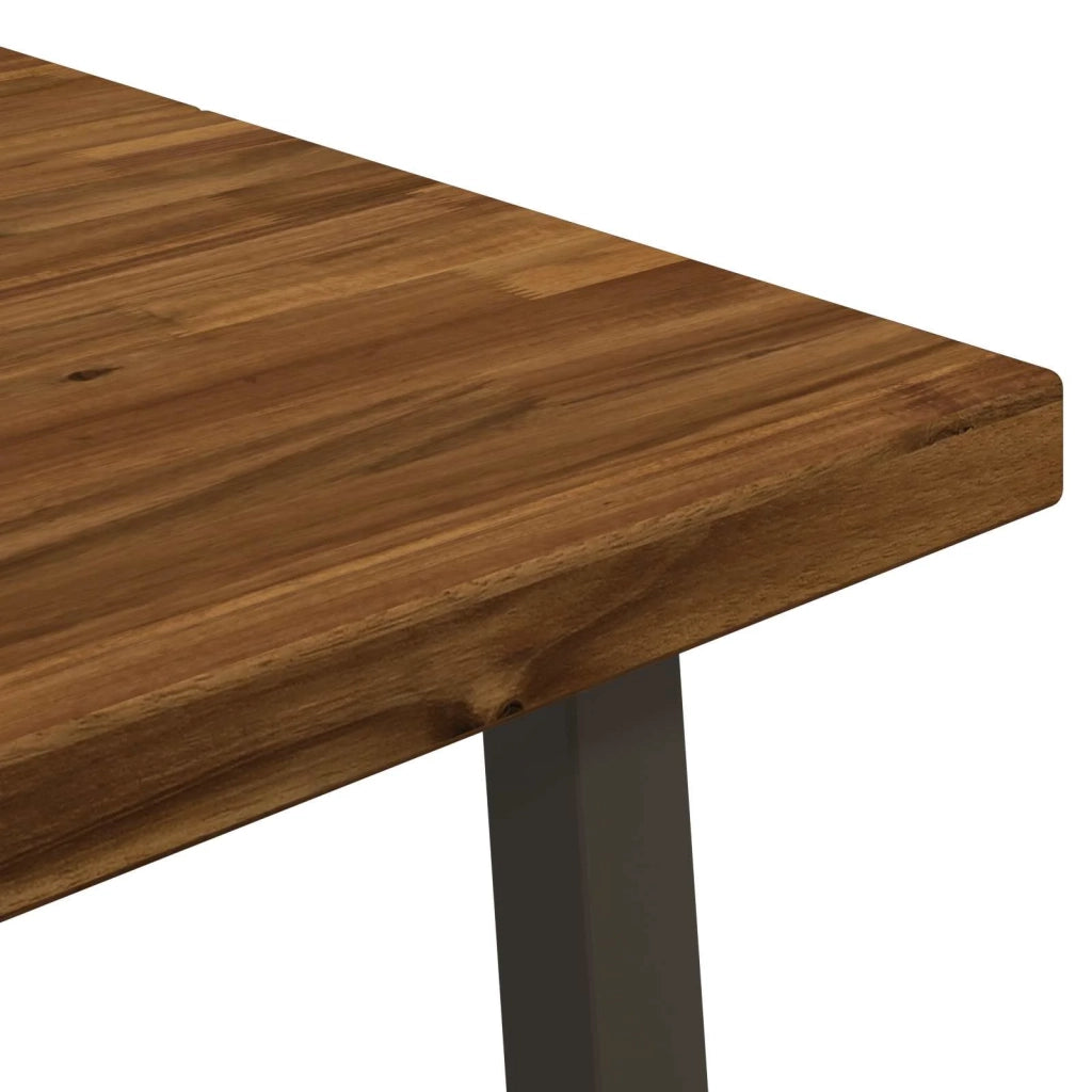 140 x 80 x 75 cm Legno di Acacia Massello Naturale e Caffè 937631