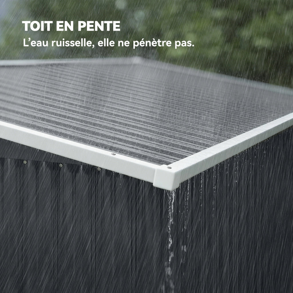 Casetta da giardino in metallo ¨C Xylo ¨C 234x132x185cm grigio con tripla porta