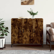 Credenza-Buffet-Armadio da cucina Rovere Fumo 90x34x80 cm in Legno Multistrato 638875
