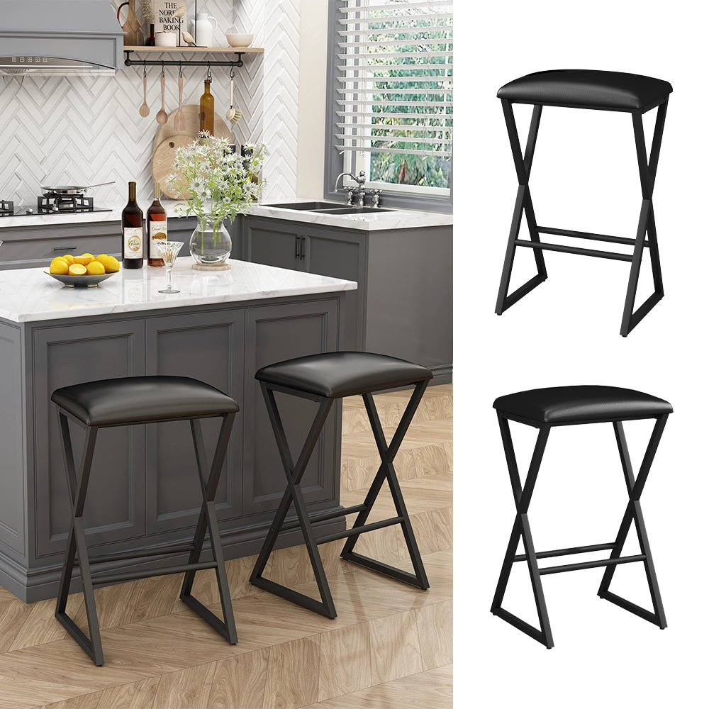 Vicco Set di 2 sgabelli da bar Nero 30 x 40 cm 2 parti