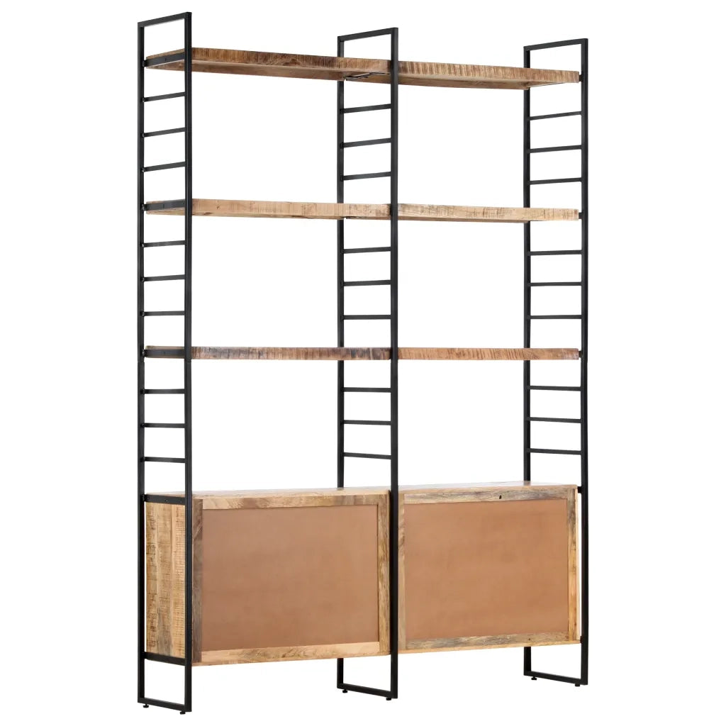 Libreria a 4 Livelli Legno di Mango Grezzo 124x30x180 cm