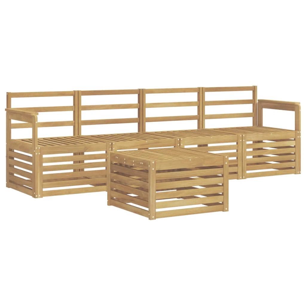 Set di divani da esterno 5 pcs Bianco Legno di Acacia Massello 3391339