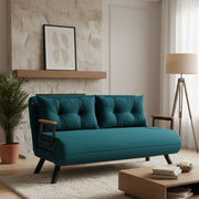 Calvin, Divano Letto 2 Posti Contenitore, 133x78 cm Verde Acqua