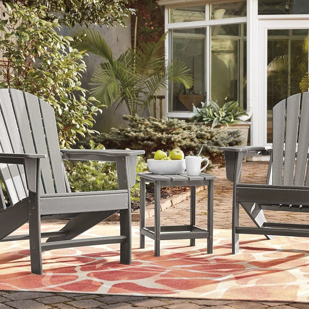 Set di 2 tavolini da giardino in HDPE, piccolo tavolino impermeabile con carico di 91 kg, tavolino da caffè, per balcone, terrazza, patio, 48 x 37 x 46 cm