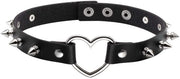 Collier a Choker Punk Stile - Accento al Cuore - PU Pelle - Spiked - Adatto per Feste - Diverse Stili - Collare per il collo