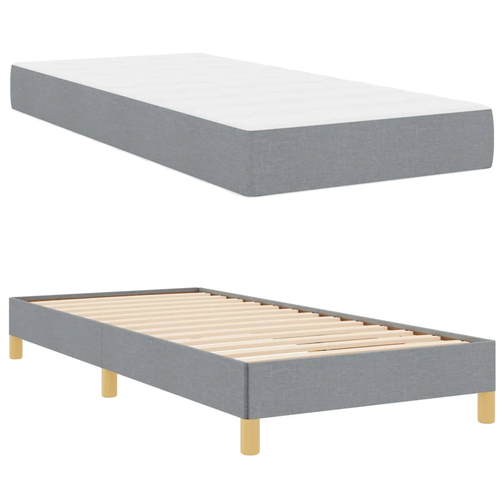 Letto a molle con materasso Grigio chiaro 80 x 200 cm Tessuto
