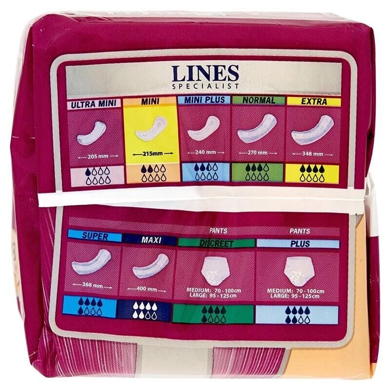 LINES SPECIALIST MINI IN CONFEZIONE DA 18PZ CON TECNOLOGIA ANTI ODORE