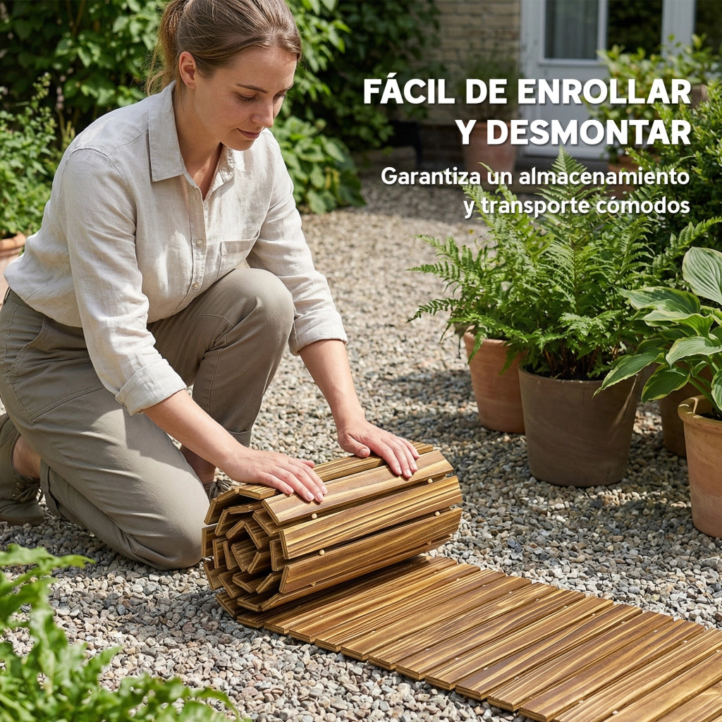 Camino da giardino in legno ¨C Minimal ¨C 120x38 cm carbonizzato