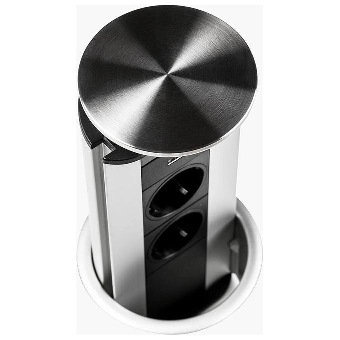 EVOline Port prolunghe e multiple 3 m 3 presa(e) AC Interno Nero, Acciaio inossidabile