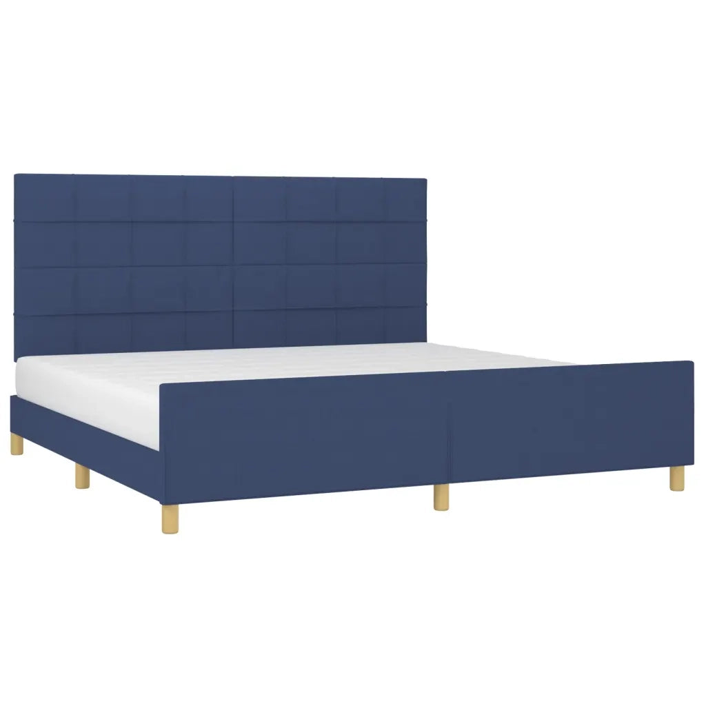Giroletto senza Materasso Blu 200x200 cm in Tessuto