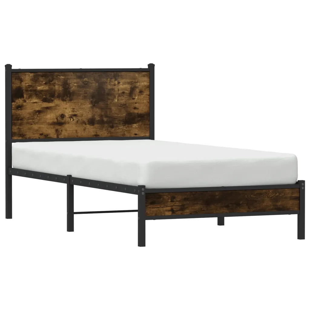 Giroletto senza Materaso in Metallo Rovere Fumo 90x190 cm