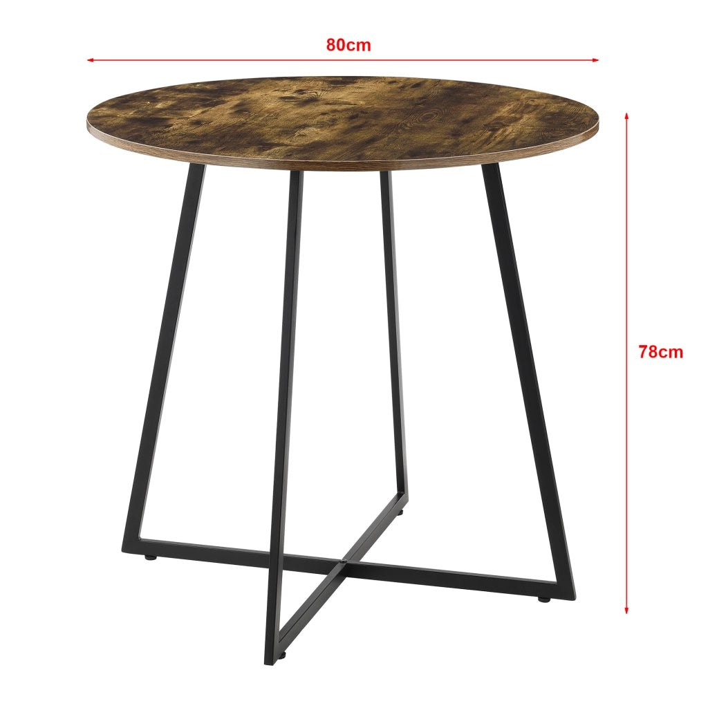 Tavolo da Pranzo Vaggeryd con Piano Tondo Ø80 - Color Legno Scuro [en.casa]