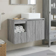 Set di mobili per il bagno 2 pz Sonoma grigio 3404050