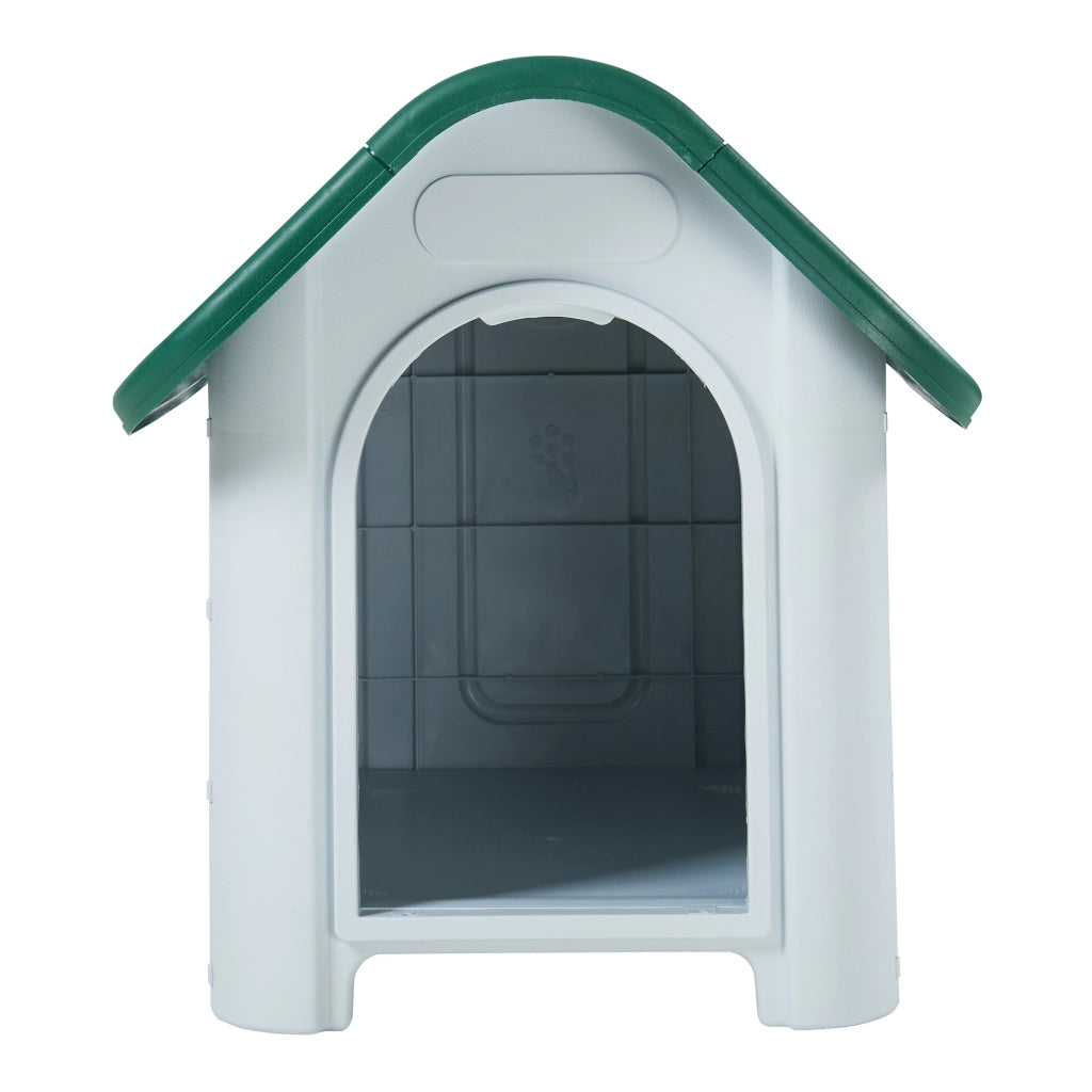 Cuccia per Cani Bello in Plastica 75 x 59 x 66 cm - Bianco / Verde [en.casa]