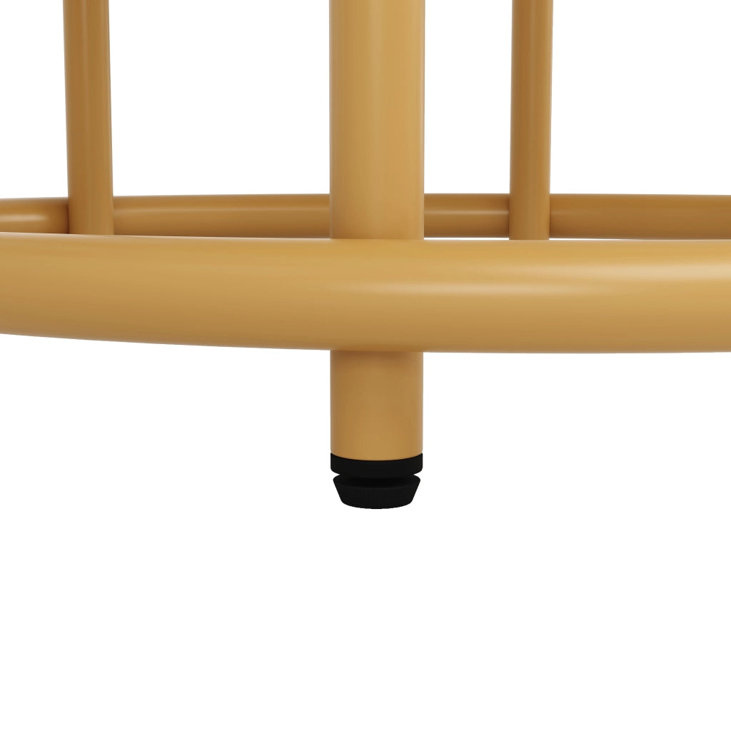 Tavolo da Pranzo Rotondo ¨C Xylo ¨C Piano MDF Effetto Marmo, Gambe in Metallo Dorato, 100x100x76
