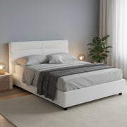 Letto Matrimoniale Bedero, Letto Matrimoniale Materasso Incluso Made in Italy, Bianco