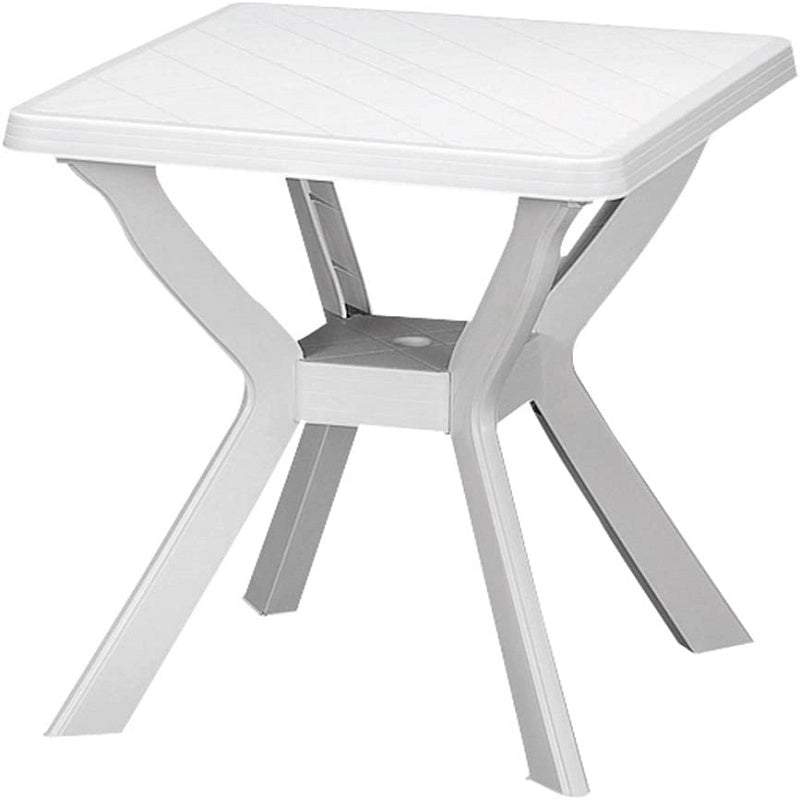 Tavolo bianco da esterno in resina 70×70 cm Reno