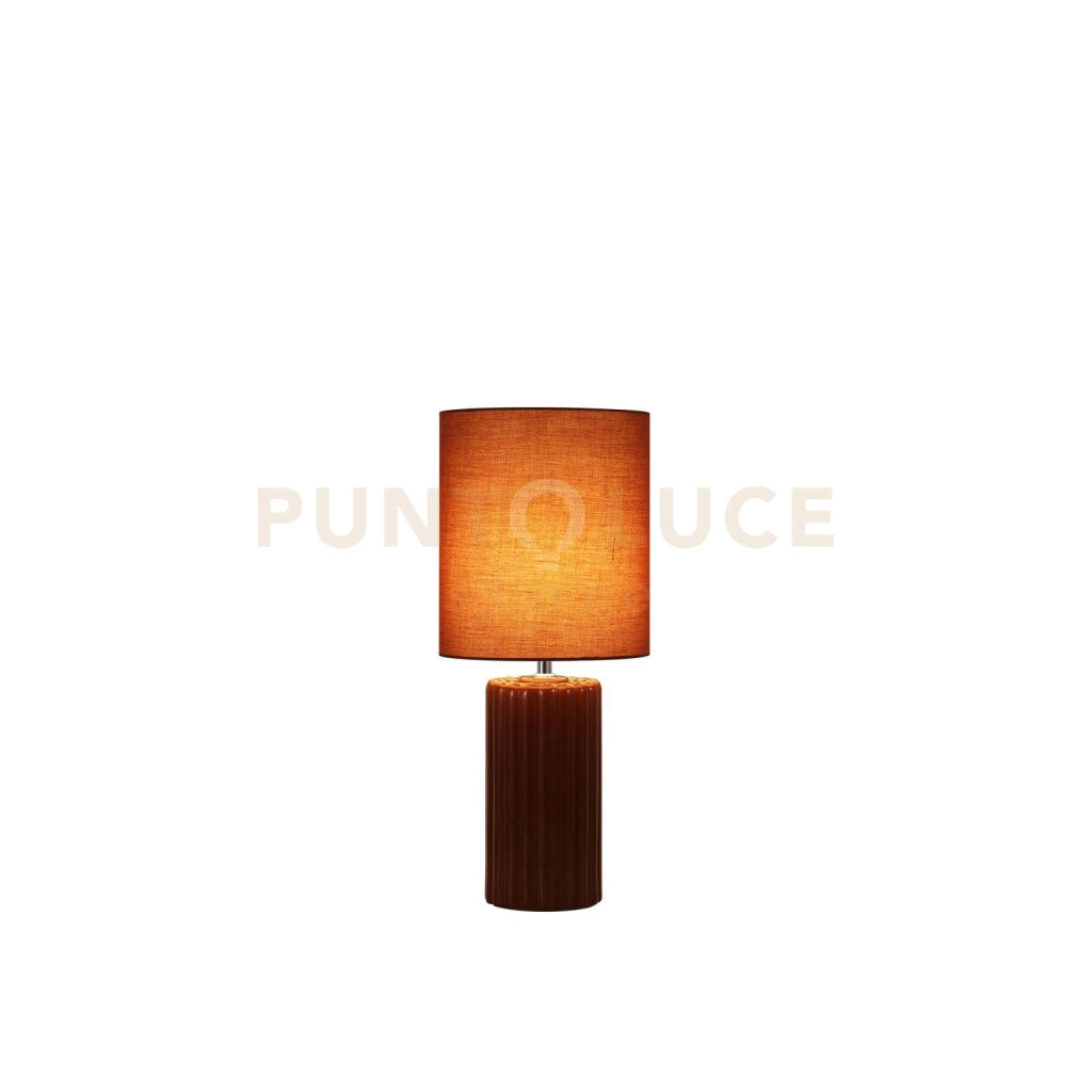 Lampada da tavolo Groove 1Lt, arancione bruciato con paralume abbinato