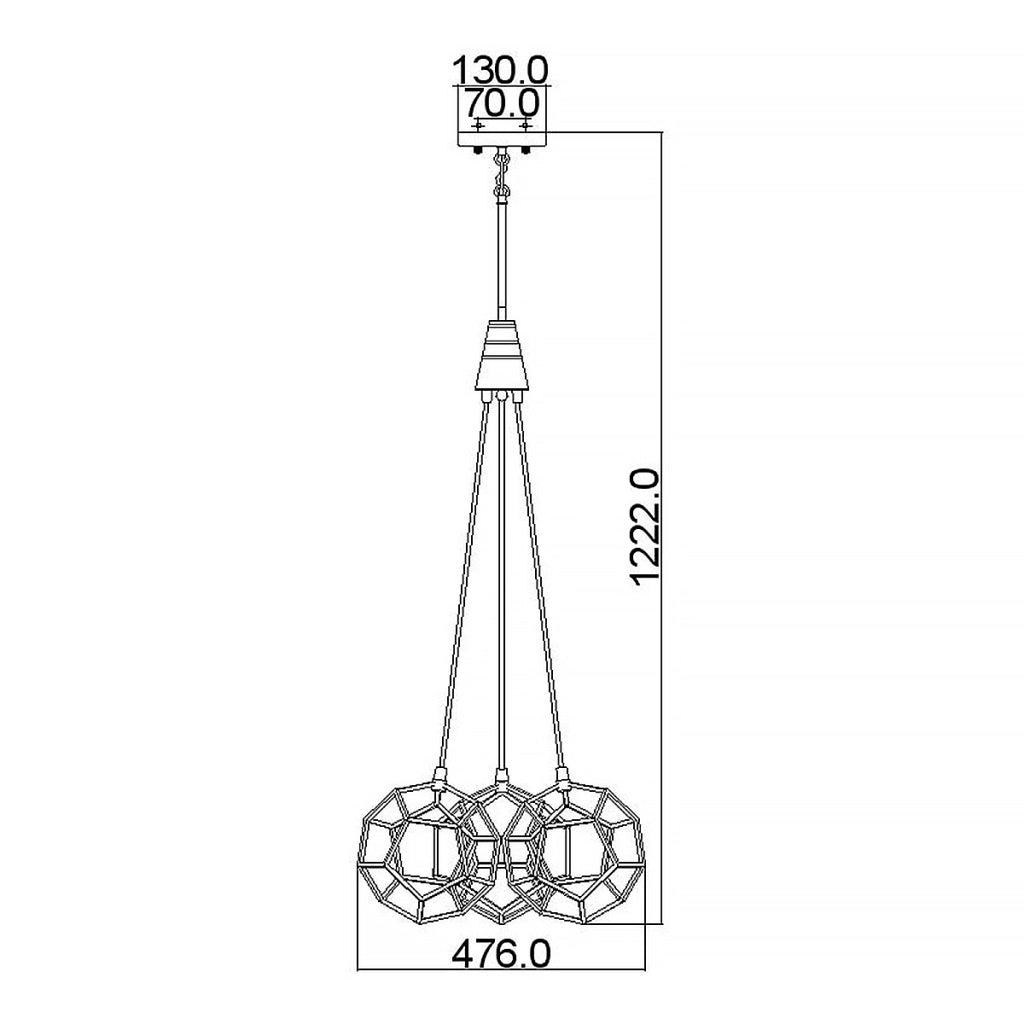 Lampadario industriale Rocklyn Kichler acciaio 3xE27