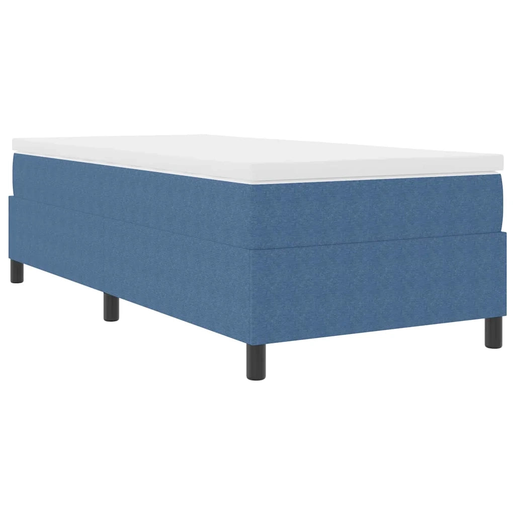 Letto a molle Blu e Bianco 90 x 190 cm Tessuto in Cords 3337440