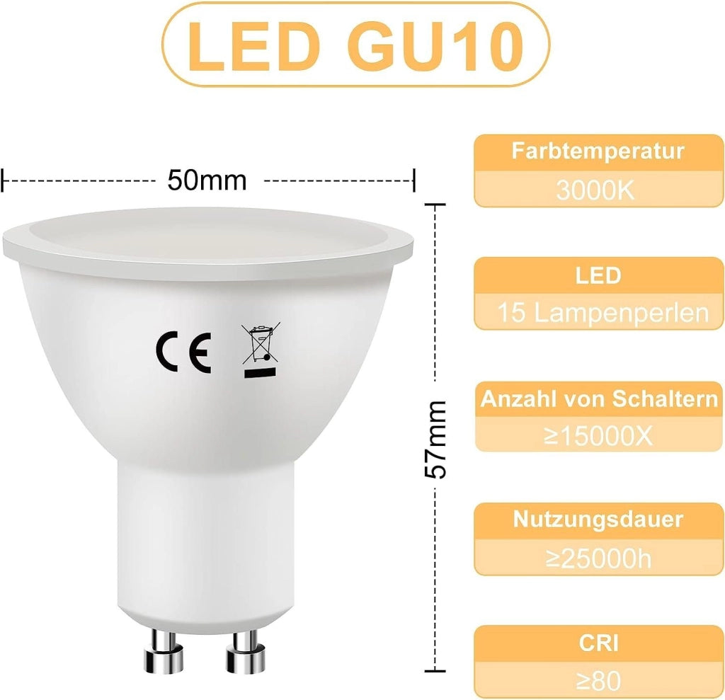 ZMH Bombilla LED 6W Lámpara de bajo consumo Ángulo de haz 110° Foco reflector bola