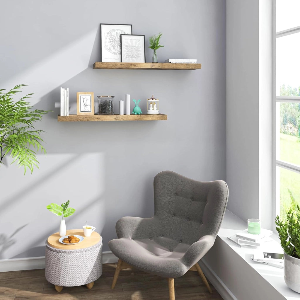 Mensola da Parete, Mensola da Muro, Legno MDF, Set di 3, per Cucina, Bagno, Soggiorno, ECC