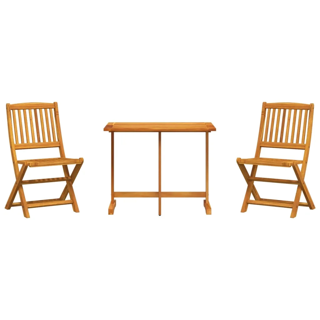 Set da Pranzo da Giardino Pieghevole 3 pz in Massello di Acacia