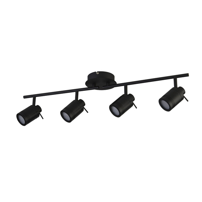 Plafoniera Contemporanea Sansone Acciaio Nero Policarbonato 4 Luci Gu10