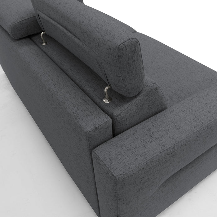 Avalon Divano letto con materasso H18 200 cm (mat. 140x197 cm) azzurro