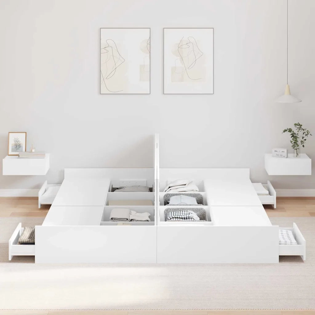 Struttura letto con contenitore Bianco 180 x 200 cm 3335269