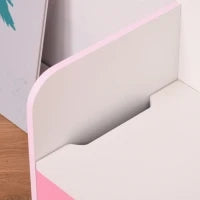 Panca Contenitore con Schienale in Legno per Bambini da 3-6 Anni, 60x30x50 cm, Rosa