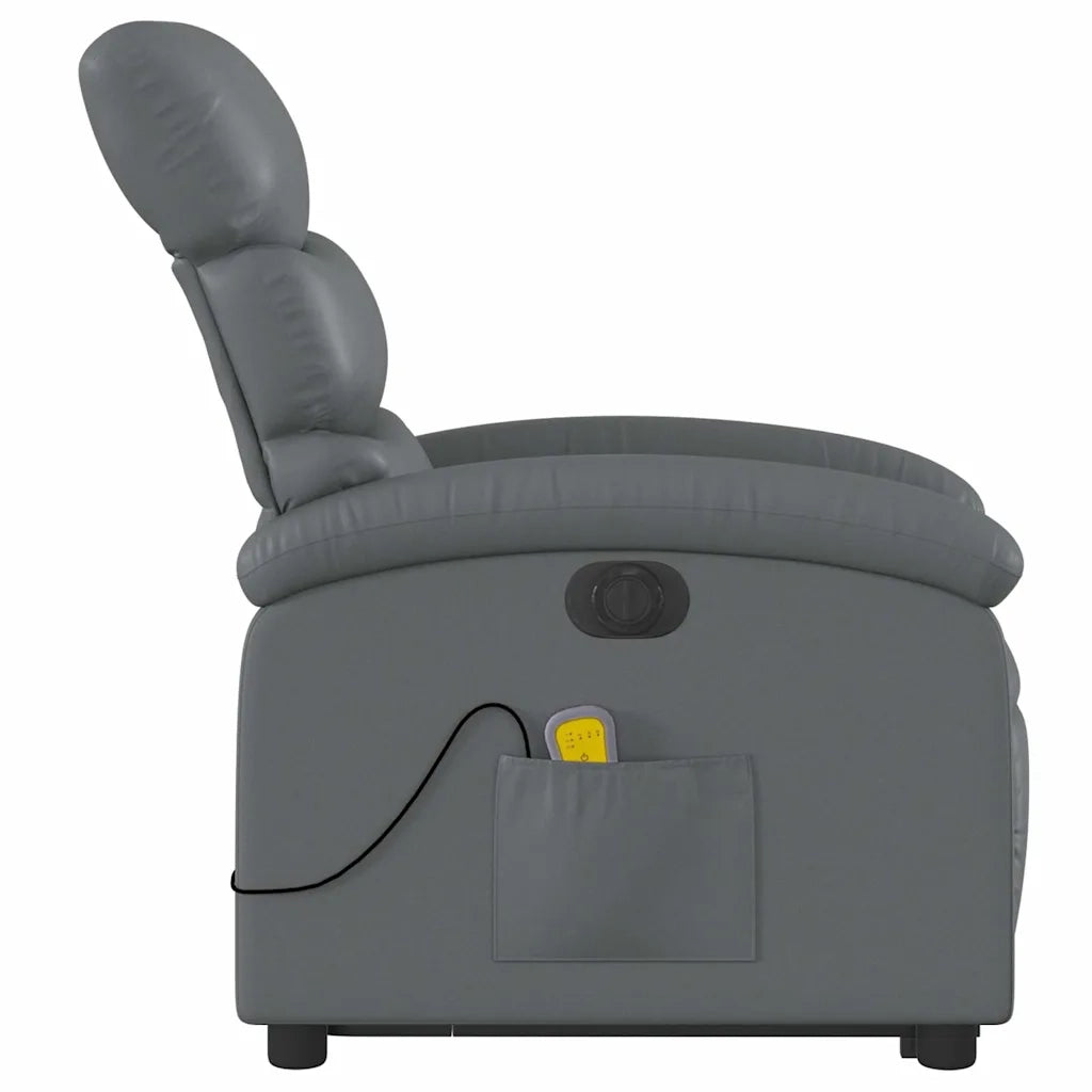 Poltrona Alzapersona Elettrica Reclinabile Grigio in Similpelle 3204064